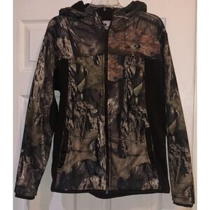 Mossy Oak Hooded Full Zip Mens Hunting Jacket Size M Fleece Lining